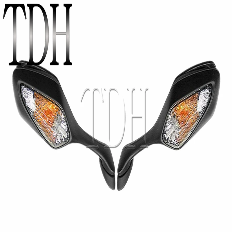 

Motorcycle Black Rear View Mirrors Amber Turn Signal Indicator Side Mirror for Honda CBR 1000RR CBR1000RR 08-12