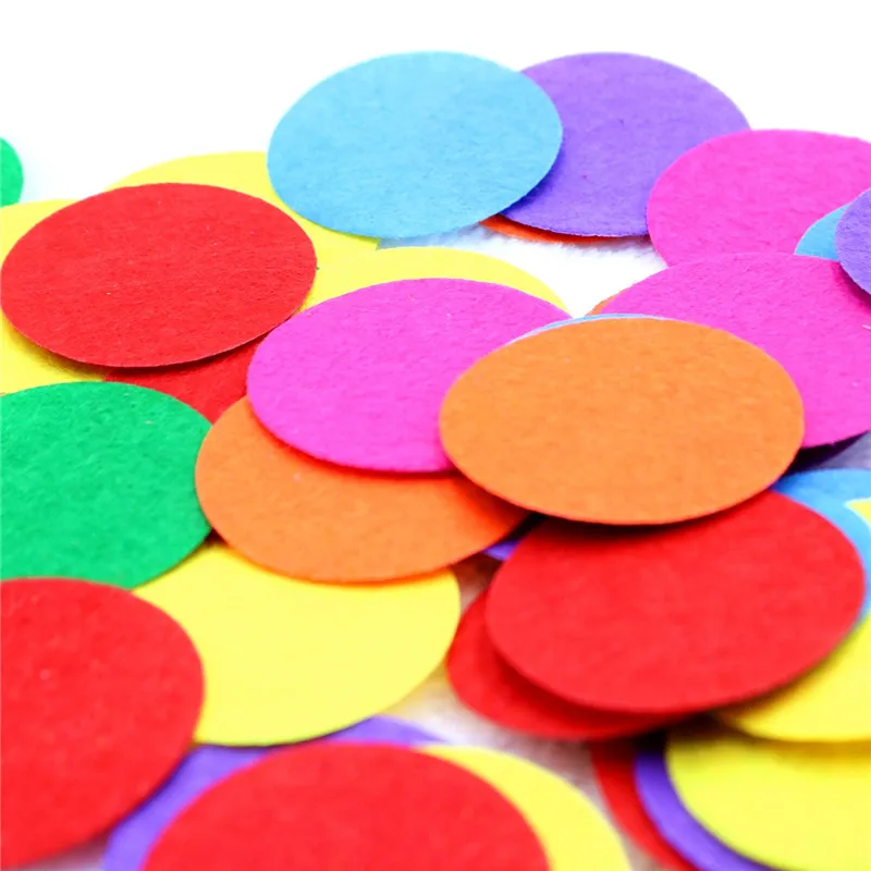 100 Pcs Circular Wool Felt Diy Crafts for Kids Felt Leaves Flowers Headwear Appliques Scrapbooking Home Decor Sewing Accessories