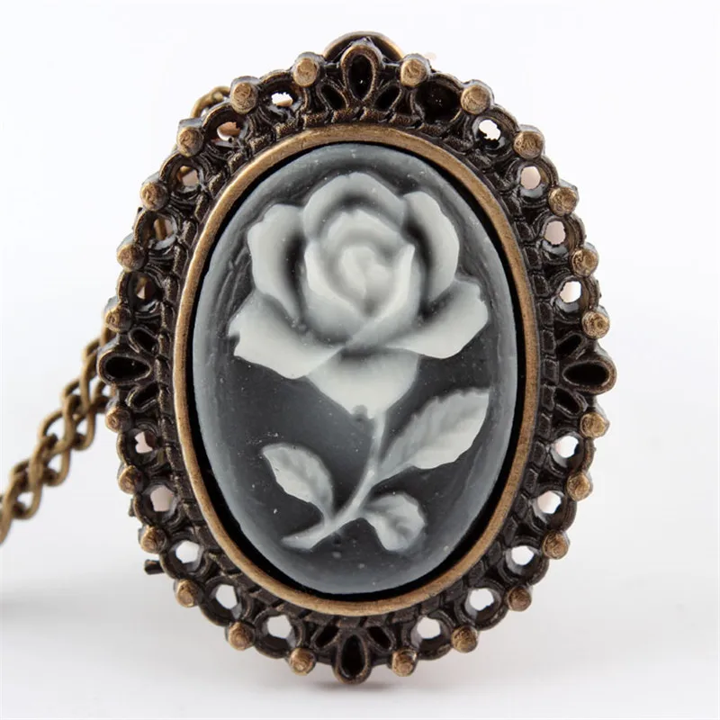 

Pocket Watch Retro Rose Beauty Lady Butterfly Bronze Retro Necklace Sweater Necklace Pendant Dress 86 Women Free Shpping