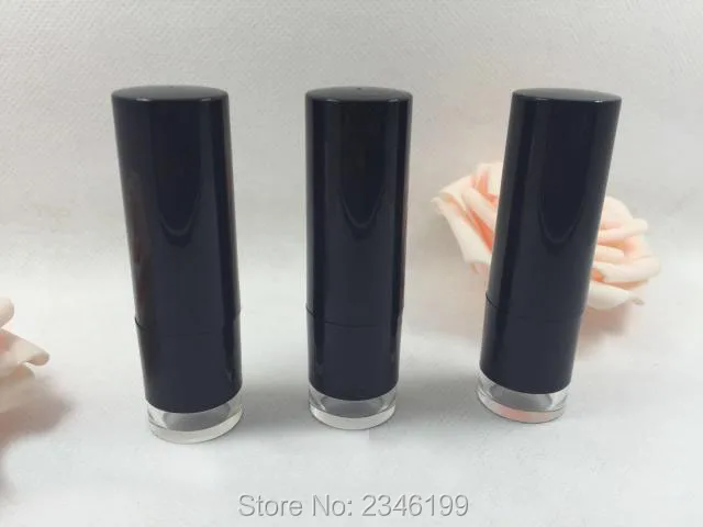 50pcs/lot Empty Cosmetic Packaging Container, DIY Empty Lipstick Subpackage, Black High Grade Lip Balm Packing Tube