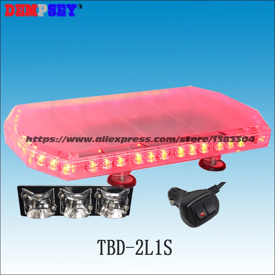 

TBD-2L1S LED mini lightbar, Emergency Police clear the way car Red/ Blue DC12V-24V Flashing warning light/Heavy magnetic lights