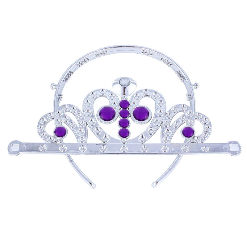 Kids Girls Princess Sofi The First Purple Teardrop Amulet Chain Necklaces Tiara Crown Hair Clip Jewelry Set Gift For Child 1Set