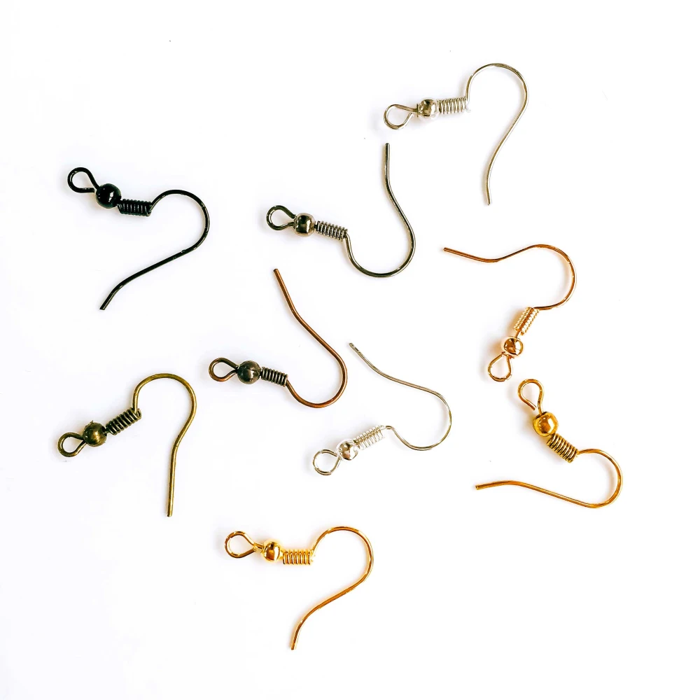 100pcs Multicolor Plated Earring Hooks Back Silver Color Gold Ear Base Supplies for Jewelry Finding EB-04