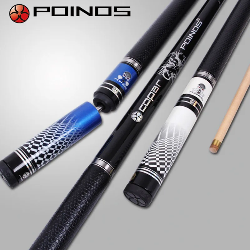 

New Arrival POINOS Brand Pool Cues Billiard Stick 10mm Tips With Extension Black/White/Blue/Gold Colors China