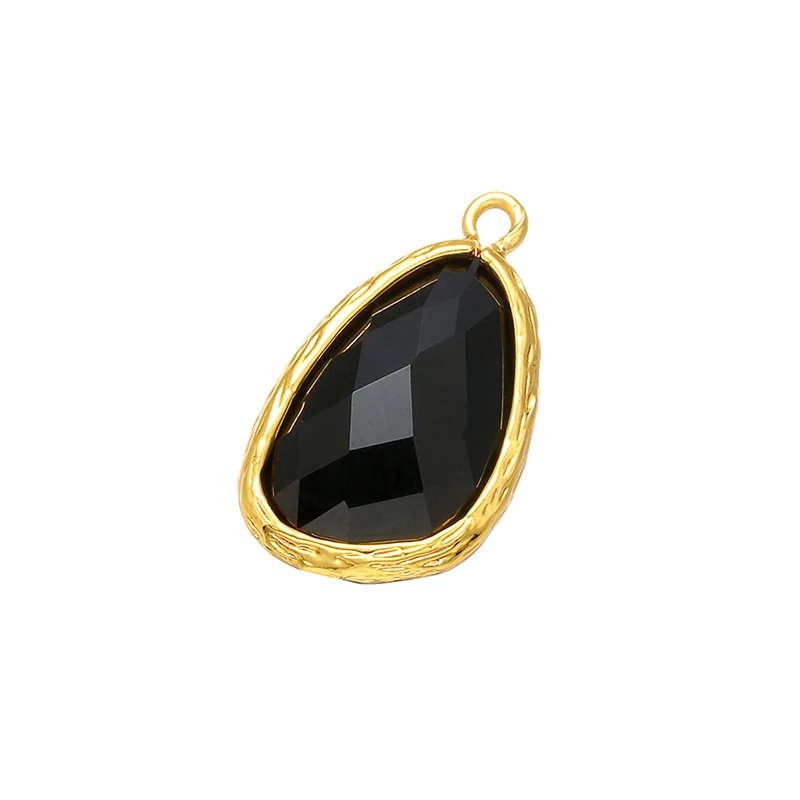 ZHUKOU 13x23mm Exquisite Brass Frame crystal solid color pendant for Women necklace earrings jewelry accessories model:VD443