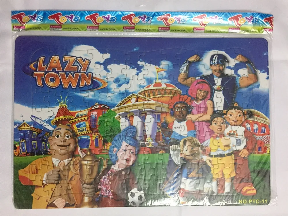 2019 iWish 42x28cm LazyTown 2D Playying 축구 퍼즐 게으른 마을 지그 소 퍼즐 크리스마스 어린이 완구 아기 놀이 장난감