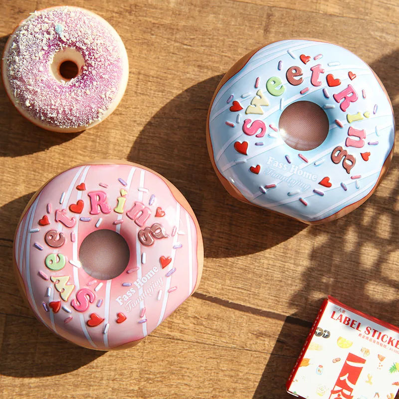 Colorful Doughnut Shape Mini Cute Cartoon 8 x 8 x 4cm Candy Pill Lipstick Tin Storage Coin Box Wedding Party Candy Gift Tin Box