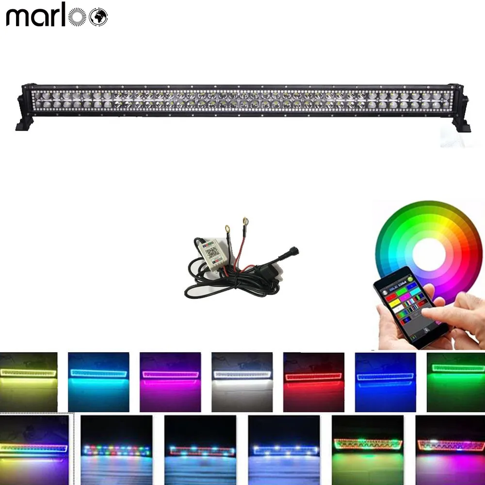 Car Accessories 240W 42 Inch RGB Led Work Light Bar Offroad Vehicle 4X4 APP Bluetooth Control Strobe Multicolor Led Light