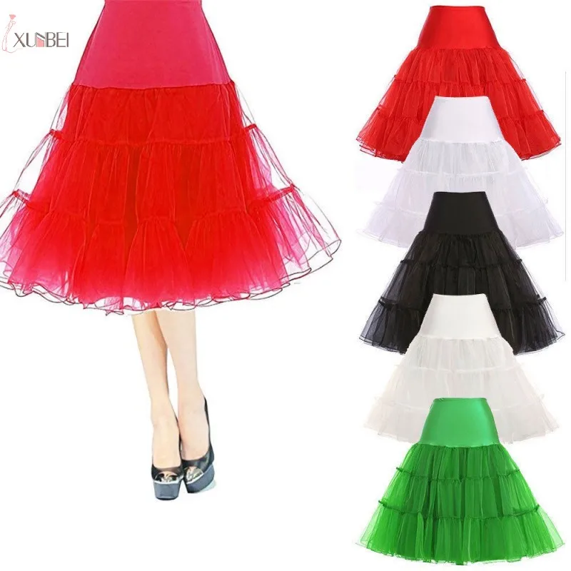 Goedkope Korte Vintage Tule Trouwjurk Petticoat Crinoline Rockabilly Tutu Tulle Rok Swing Onderrok Bruiloft Accessoires