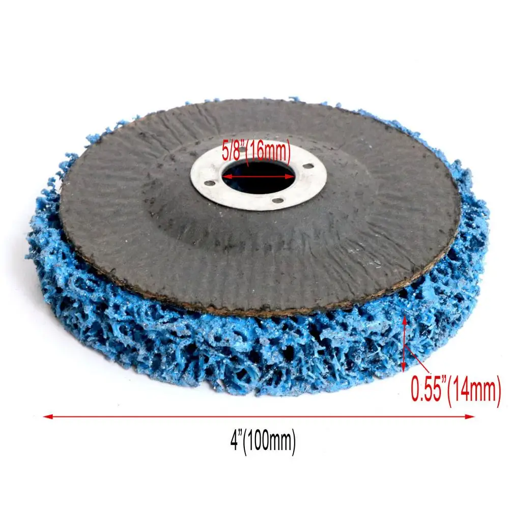 3 Máy Tính 4 "X 5/8" Inch Poly Dây Đĩa Mài Bánh Xe Dễ Dàng Dây Đĩa Loại Bỏ Sơn Chống Gỉ Oxy Hóa cho Máy Mài Góc 100Mm X 16Mm