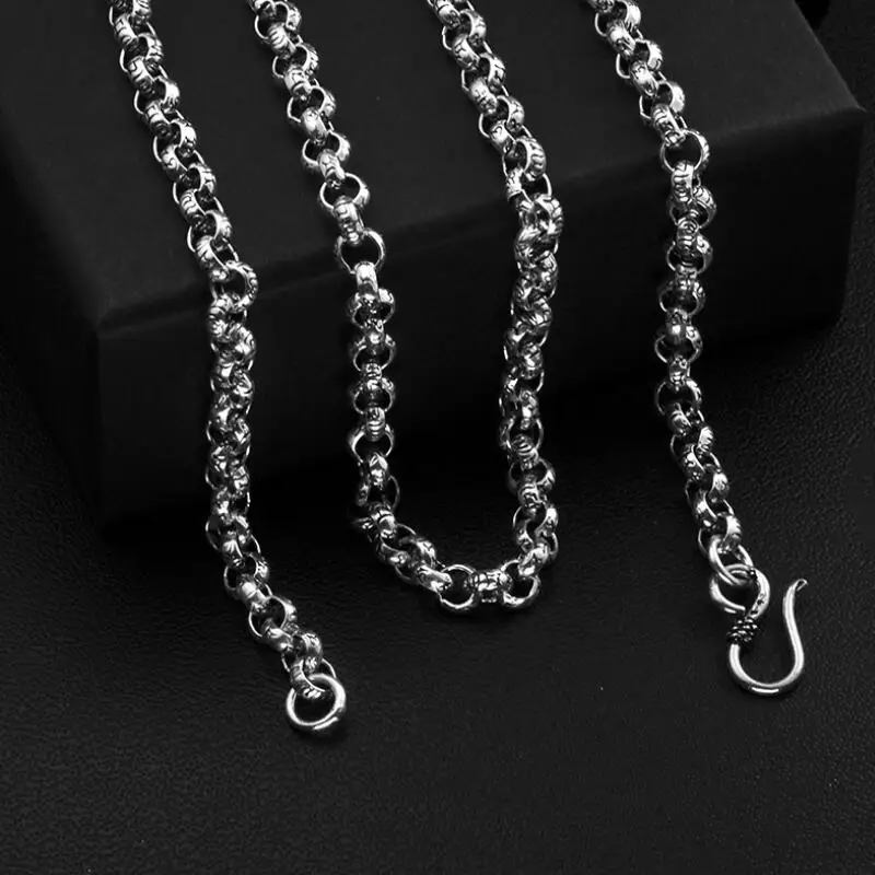 Handmade 100% 925 Silver Tibetan Six Words Proverb Necklace Sterling Buddhist OM Mani Padme Hum Neckalce Tibetan OM Necklace