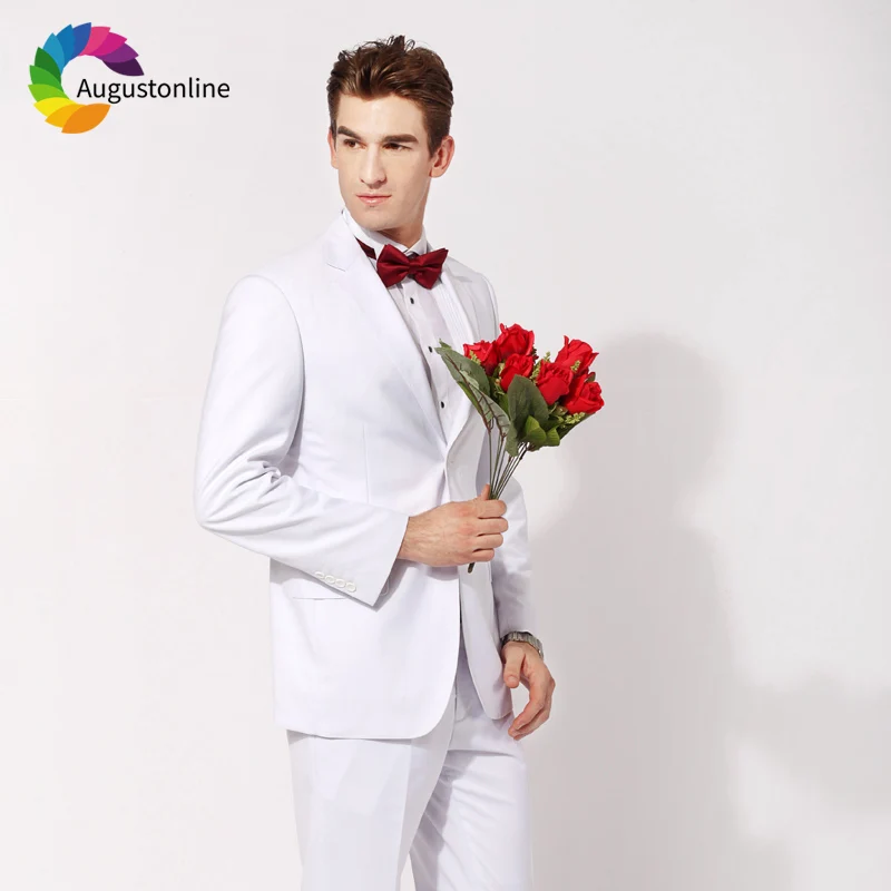 

Men Suits For Wedding Bridegroom White Evening Party Blazer Custom Slim Fit Formal Tailored Tuxedos Ternos Traje Hombre 2 Pieces