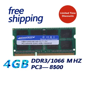 KEMBONA Brand New Sealed DDR3 1066/PC3 8500 4GB Memória RAM para laptop compatível com todas as placas-mãe