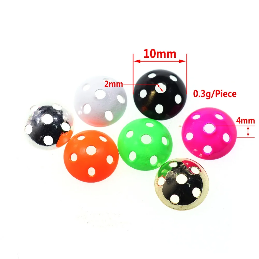 Bimoo 10PCS 10mm Tube Fly Tying Cone Head Disk for Tubefly Head Salmon Fly Tying Material Fishing Bait Multi Colors