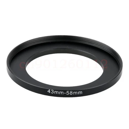 Baru 43 mm - 58 mm aluminium hitam jual logam 43 - 58 mm 43 sampai 58 43 mm ke 58 mm Step Up cincin, Filter adapter, Panas grosir