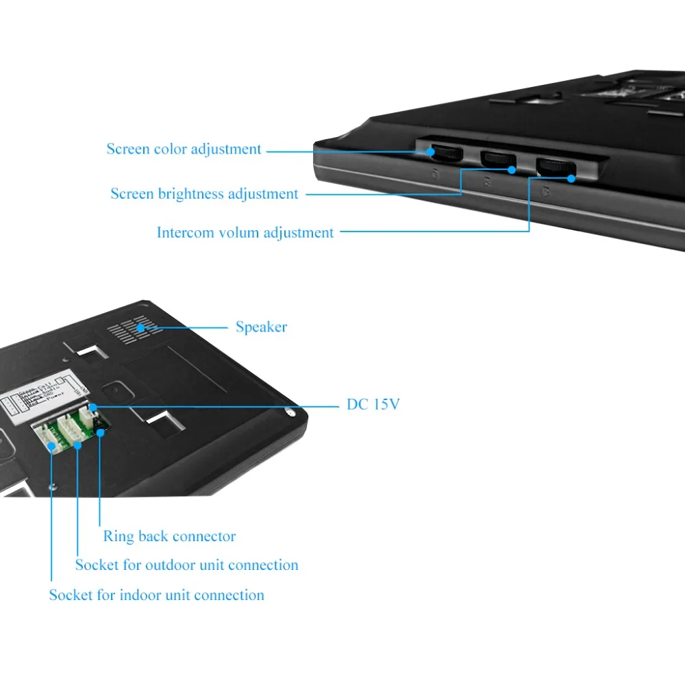 Imagem -06 - Sistema de Intercomunicação por Vídeo com Unidades para Apartamento Monitor de Vídeo Interfone com Fio Kit de Campainha Doméstica