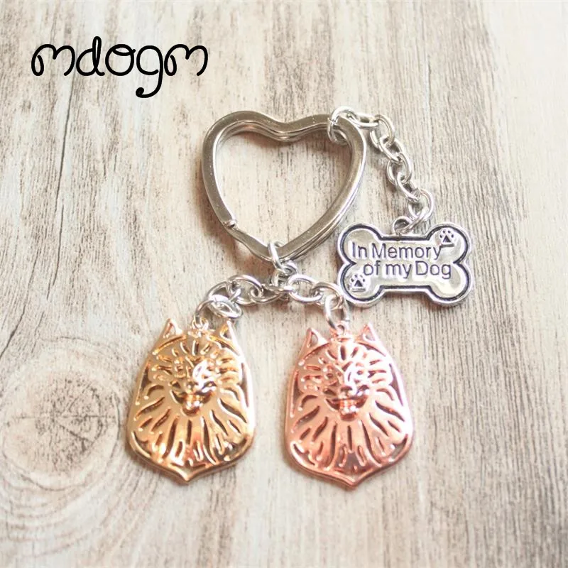 Cute Keeshond Dog Animal Gold Silver Plated Metal Pendant Keychain For Bag Car Women Men Girls Boys Love Jewelry K110