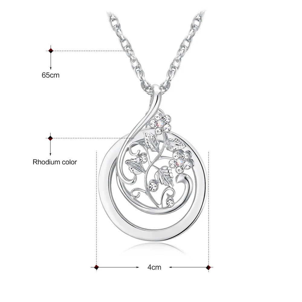 DreamCarnival 1989 Flower Sweater Necklace for Women Rhodium Gold Color Magnifying Glass Pendant for Reading Gift Mum Parents