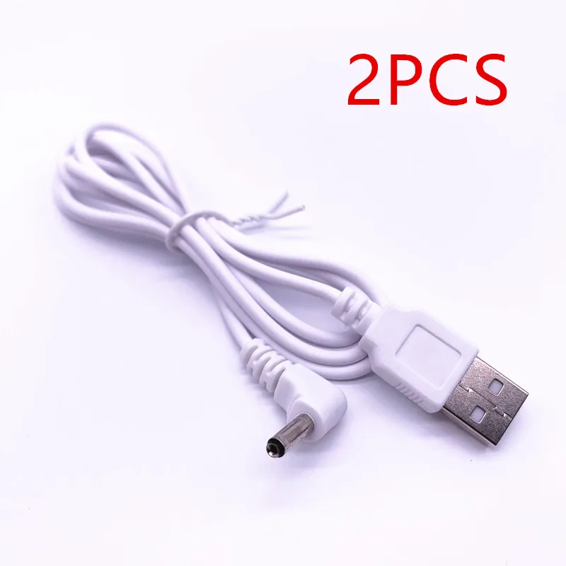 Biały/czarny 90 kąt USB do komputera męski na 5V DC 3.5mm X 1.35mm beczka złącze zasilania Adapter kablowy 1m 3 stopnie