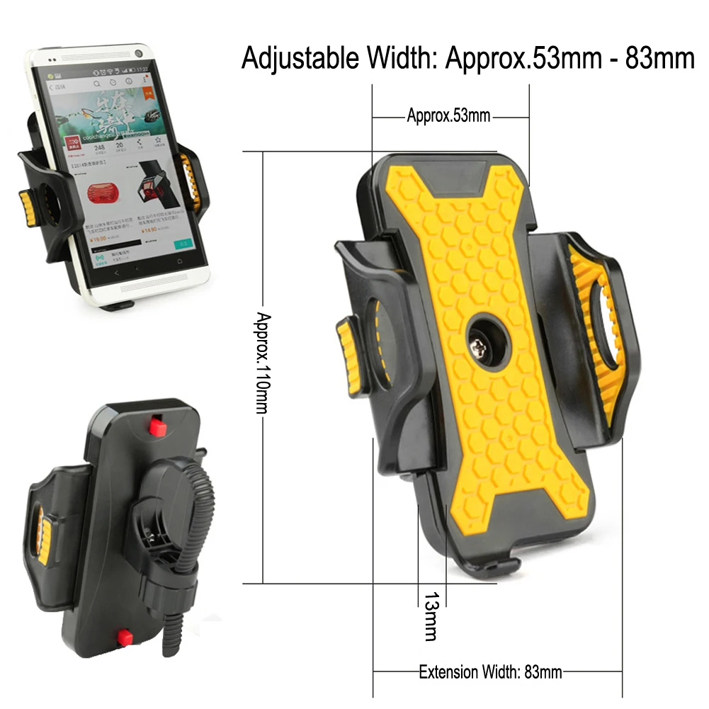 53mm-83mm Universal Bike Bicycle Phone Holder Stand Mount Bracket Width Antiskid for iPhone Samsung Cellphone GPS MP4 MP5