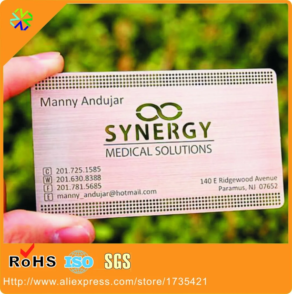 85*54*0.3mm Aluminum/ stainless steel metal business card,embossed white metal cards