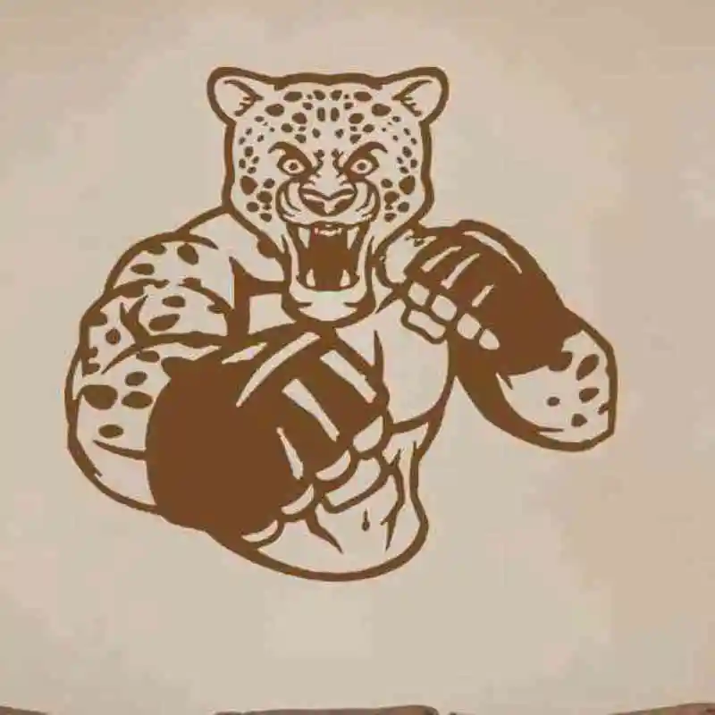 

Leopard Boxing Wall Sticker Kick Boxer Play Glove Free Combat Posters Vinyl Striker Wall Decals Decor Pugilism Car Decal