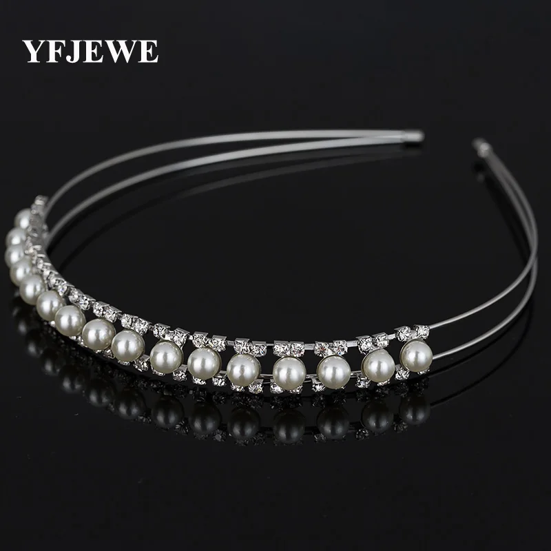 YFJEWE Fashion Crystal Head Chain Pearl Hair Band Girl Summer Style Hair Accessories Party Drop Shipping Women Girl's Gift H045