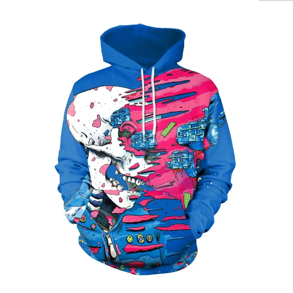 SzBlaZe Unisex Graffiti Spoof  Print Casual Hoodies Creative Youth Street Fashtion Sweatshirt With Cap Autumn pullover Clothing