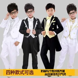 Kids Tuxedo Suits Champagne White Child Tuxedo Piano Performance Wear 7pieces Set Blazer+pant+shirt+bow+girdle+tie+belt Boy Suit