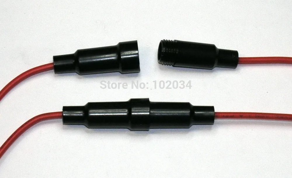 Black 6X32mm Fuse Holder In Line 10A Screw Type No.20 Cable x100PCS