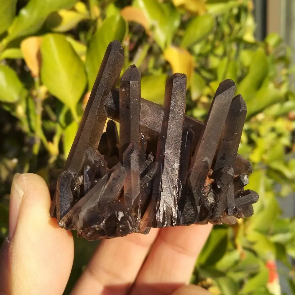 100g Rare natural beautiful black quartz crystal cluster tibetan specimen