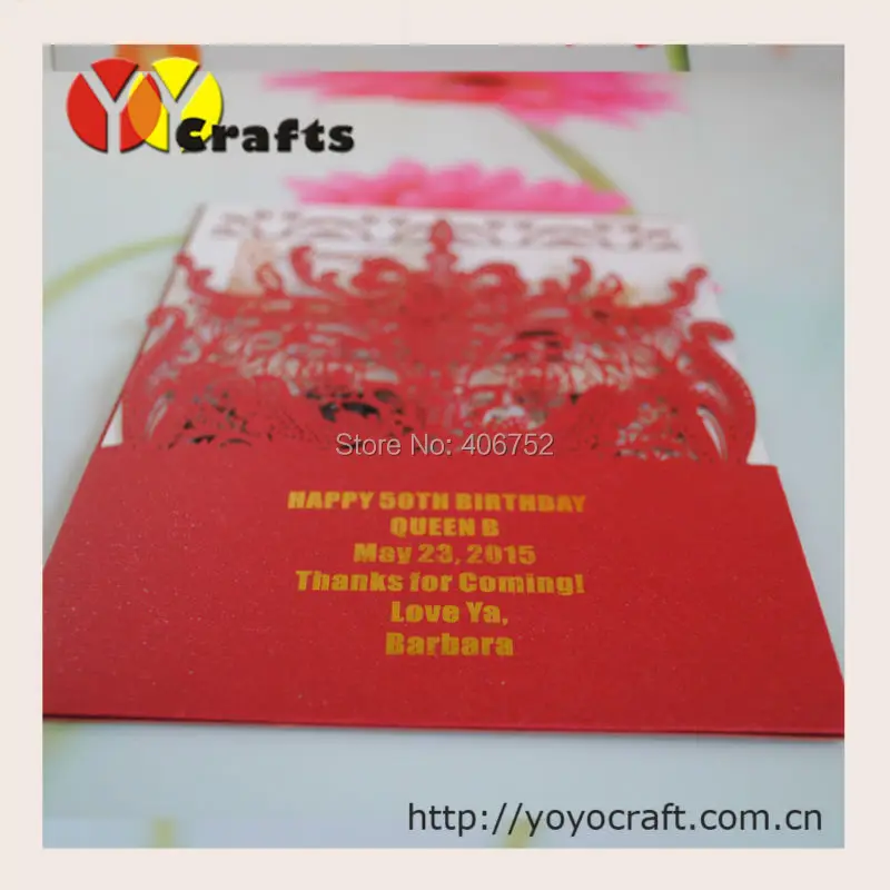 Customizable Unique Red Wedding Invitation Cards Manufacturers(Gold Stamp Need Extra Cost)