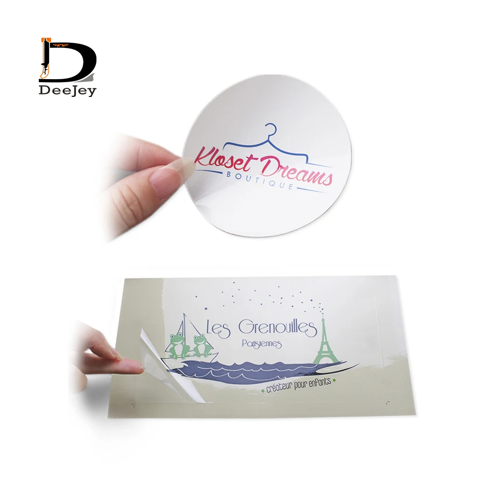 Custom name or logo printed art paper self adhesive sticker labels film tags custom shape transparent stickers1000pcs/lot