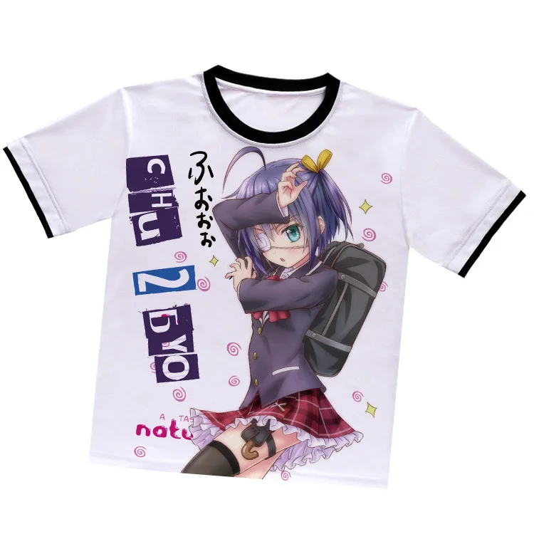 Cyuunibyou Demo Koigashitai Takanashi Rikka O-Neck T-shirt anime short-sleeved T-shirt summer cosplay