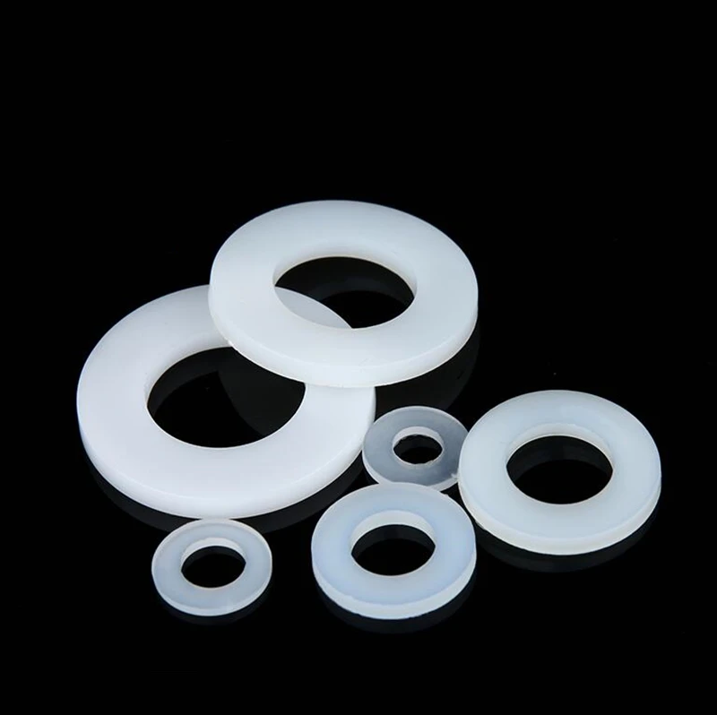 1000pcs M8*16*2 Nylon Flat Washer DIN125 Plastic Plain Washer Spacer Seals Ring Gasket NL66 Thick 2mm