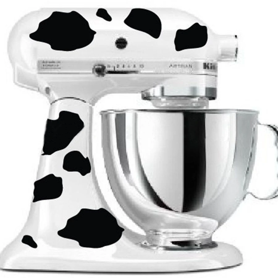 Kitchen Mixer Decor Cow Print Sticker Decals