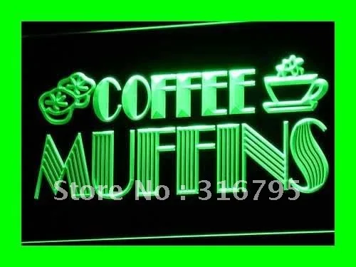 i111 OPEN Coffee Shop Muffins Cafe LED Neon Light Light Signss On/Off Switch 20+ Colors 5 Sizes