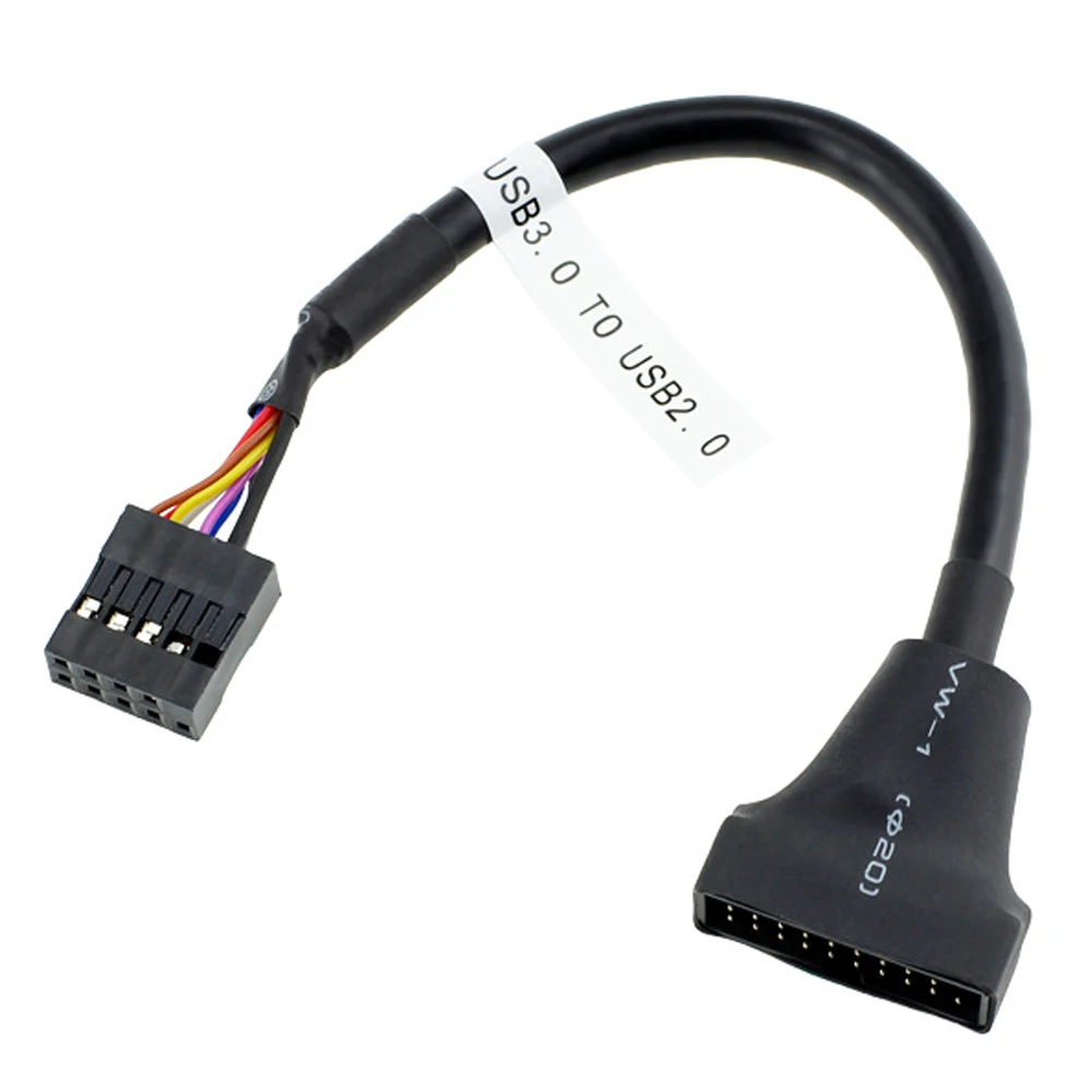 15cm Desktop 19pin USB 3.0 male header to 9pin USB 2.0 female port Comversion Cable 9 Pin  to 20P USB3.0 header adapter