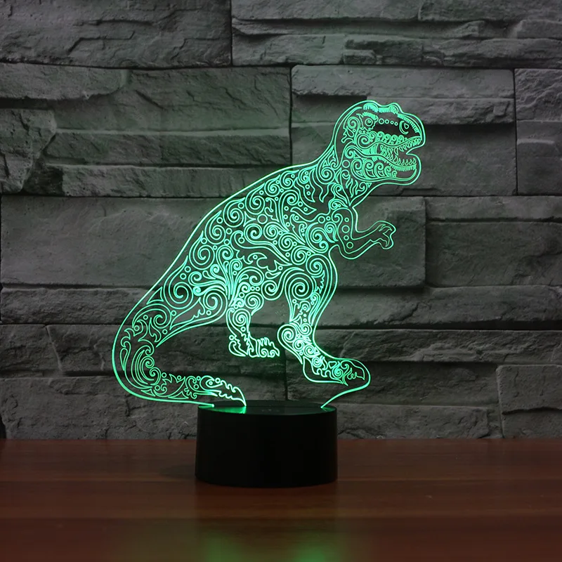 

Platform Factory LED Desk Lamp Direct Sales Dinosaur Modeling Colorful Energy saving 3D Night Table Lamp For Bedroom