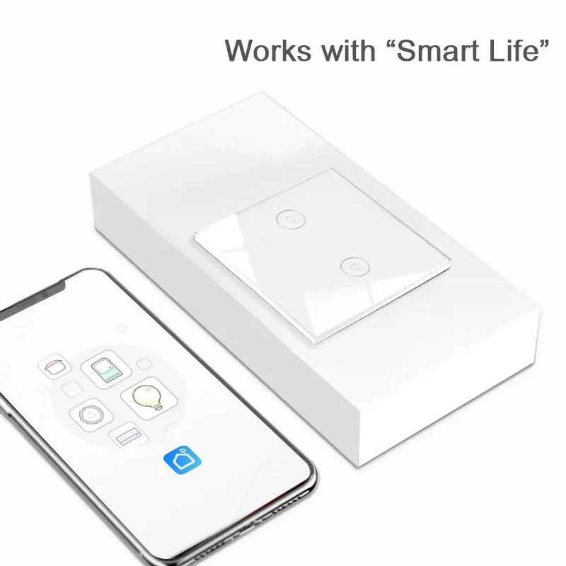 WIFI Smart Touch Switches Wireless Remote Control Light Wall On/Off Switches Waterproof Glass Panel Works with Alexa&google Home