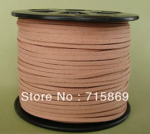 

Free Shipping 3MM*1.5MM 100 YARD Natural Wood Faux Suede Cord Flat Leather Cord For DIY Necklace and Bracelets