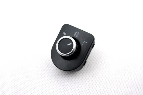 Matt Chrome Rear View Side Mirror Switch Knob (Heat Mirror Support) For VW Volkswagen Golf MK4