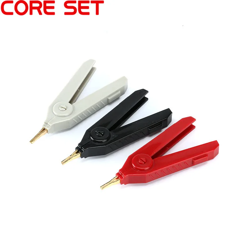 3 pz/set Coccodrillo Clip di 90mm Kelvin Rame Piatto di Oro Clip di Grigio + Nero + Rosso