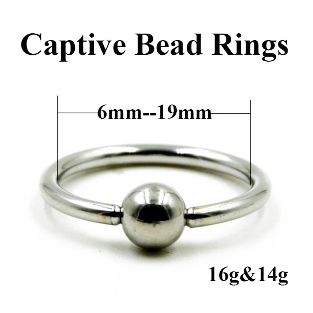 10Pcs Stainless Steel Captive Bead Ring Lip Labret Piercing Nipple Nose Ear Ear Trague Helix Cartilage Earring Stud Piercing