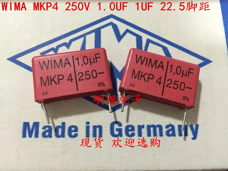 2020 hot sale 10pcs/20pcs German capacitor WIMA MKP4 250V 1UF 1.0UF 250V 105 P: 22.5mm Audio capacitor free shipping