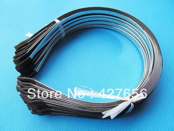 10pcs 5mm Wide Metal Headband Hairband Pendant Charm Finding,Sticked Black Ribbon Outer, DIY Fashion Accessory Jewelry Making