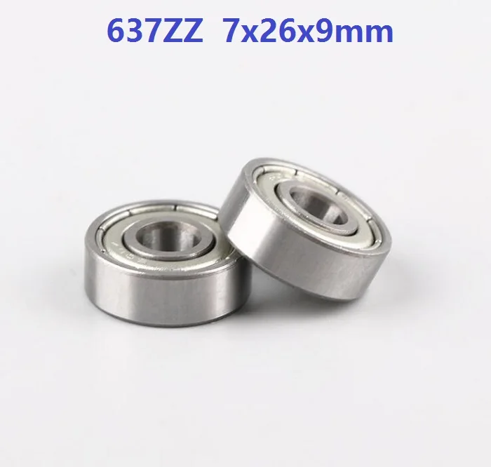 100pcs/lot 637ZZ 637-ZZ 637 ZZ 7*26*9mm 637Z Deep Groove Ball bearing Mini Miniature Ball Bearings 7x26x9mm