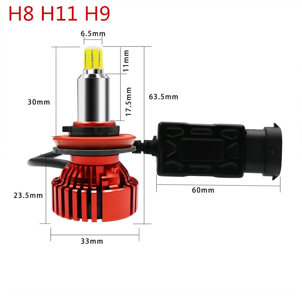 H11 H8 H16JP LED Car Headlight Bulbs With Advanced CSP Chip-12V 14000LM 6000K led auto light Bulb 55W Bulb Automobiles Headlamp