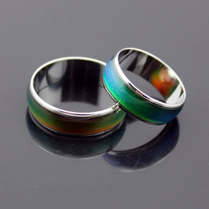 Anillo Unisex que cambia de Color cálido, 6mm de ancho, moda Simple, sentido del estado de ánimo, nuevo