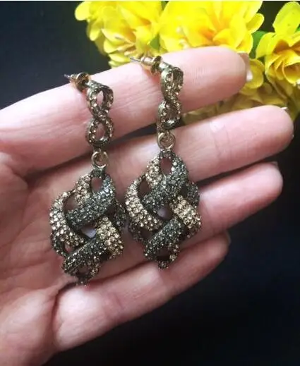 VEYO Vintage Rhinestone Drop Earrings Bridal Wedding Dress Earrings For Woman New Gift